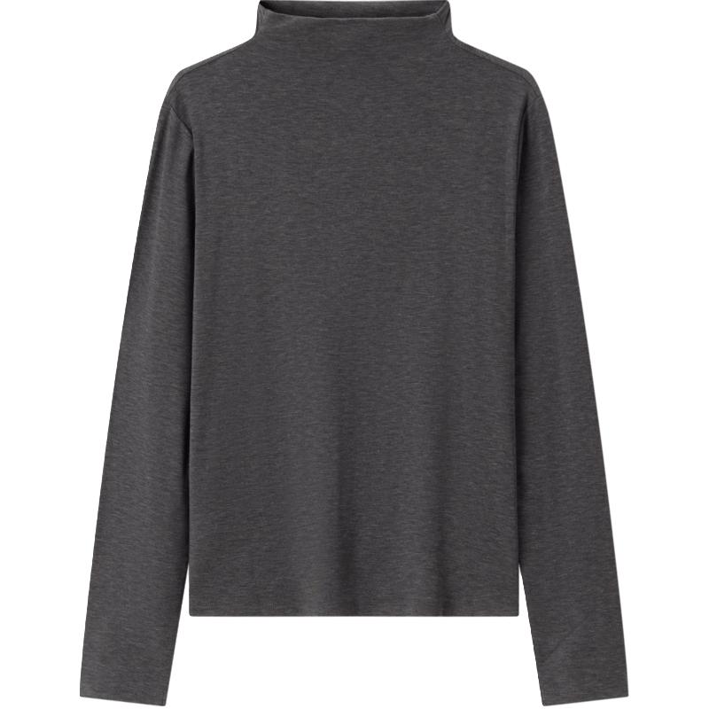 森马长袖T恤女冬半高领发热抑菌纯色修身上衣显瘦百搭气质打底衫