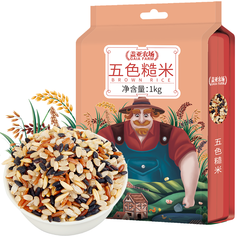 盖亚农场 五色糙米1kg