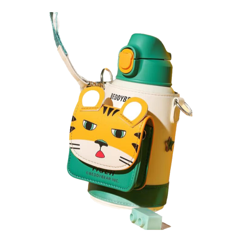 BEDDYBEAR 杯具熊 儿童保温杯四盖三用316不锈钢水杯宝宝吸管杯壶630ML激萌虎