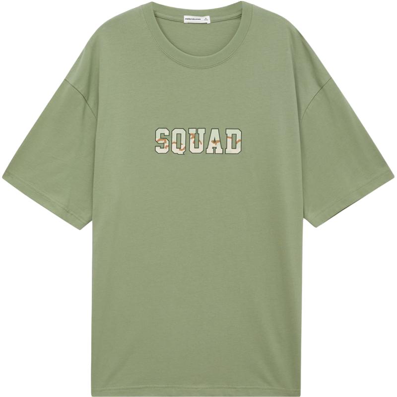 美特斯邦威胸前字母撞色印花短袖圆领男夏季休闲舒适时尚百搭上衣