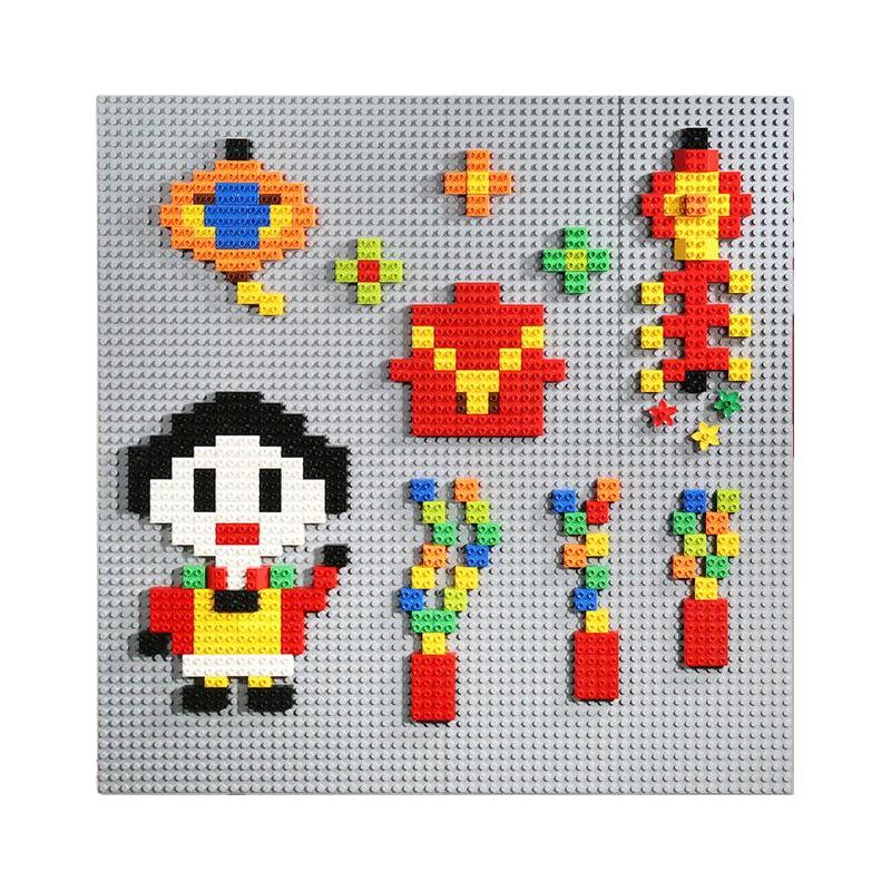 费乐大颗粒儿童积木墙黑板拼图玩具家用背景墙壁挂式益智男女孩子