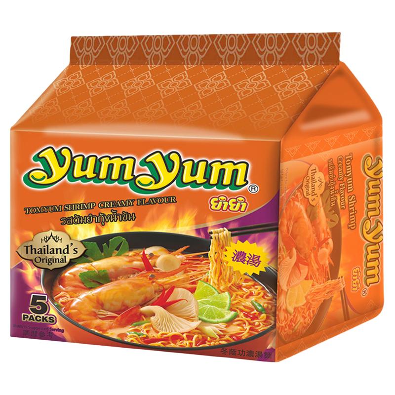 yumyum 养养 泰国进口yumyum/养养牌冬阴功面酸辣虾味浓汤面70g*5包方便面泡面