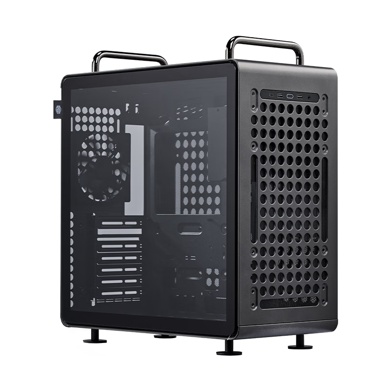 酷冷至尊（CoolerMaster）Qube酷方540 星辰黑 EATX中塔电脑台式机箱 可横卧/支持360水冷排/钢化玻璃侧板/3D打印配件装饰