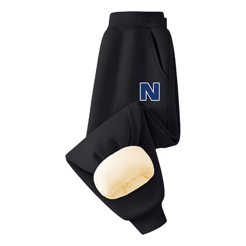 JEANSWEST CLUB真维斯集团儿童冬季男童长裤保暖女童运动裤中大童 黑-字母N 110