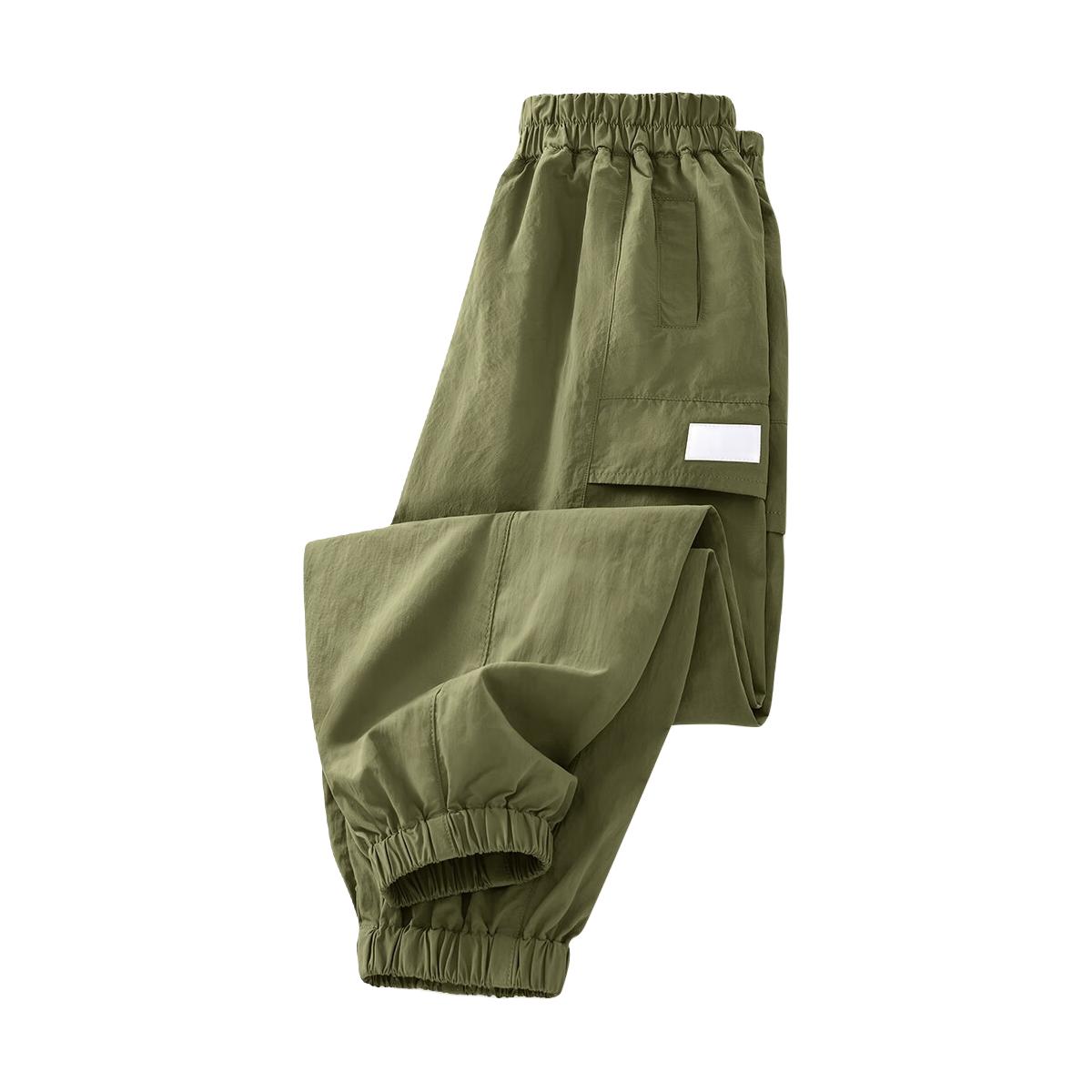 JEANSWEST CLUB真维斯女童裤子秋款2024秋季运动秋装儿童春秋装女大童工装裤 纯色军绿 150