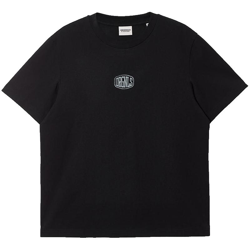 【重磅棉】杰克琼斯男装2025年秋季立体绒感印花男士短袖T恤