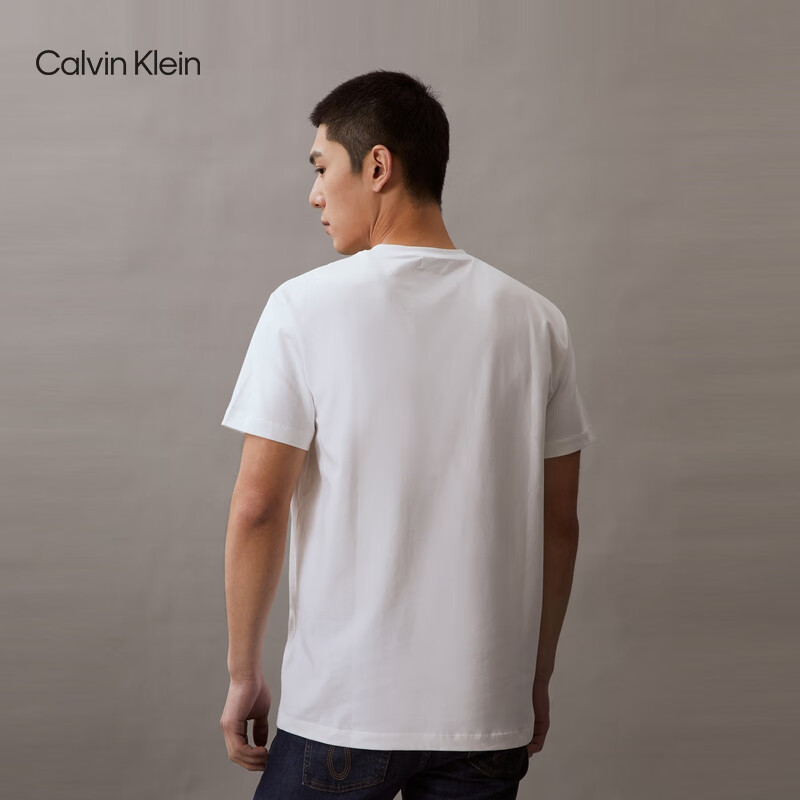 Calvin KleinJeans夏季男女情侣中性休闲ck渐变彩虹大字母印花短袖T恤J318289