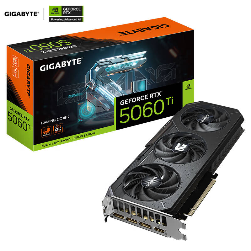 GIGABYTE技嘉RTX5060TI魔鹰/猎鹰16G 电竞网游3A设计AI智能游戏显卡