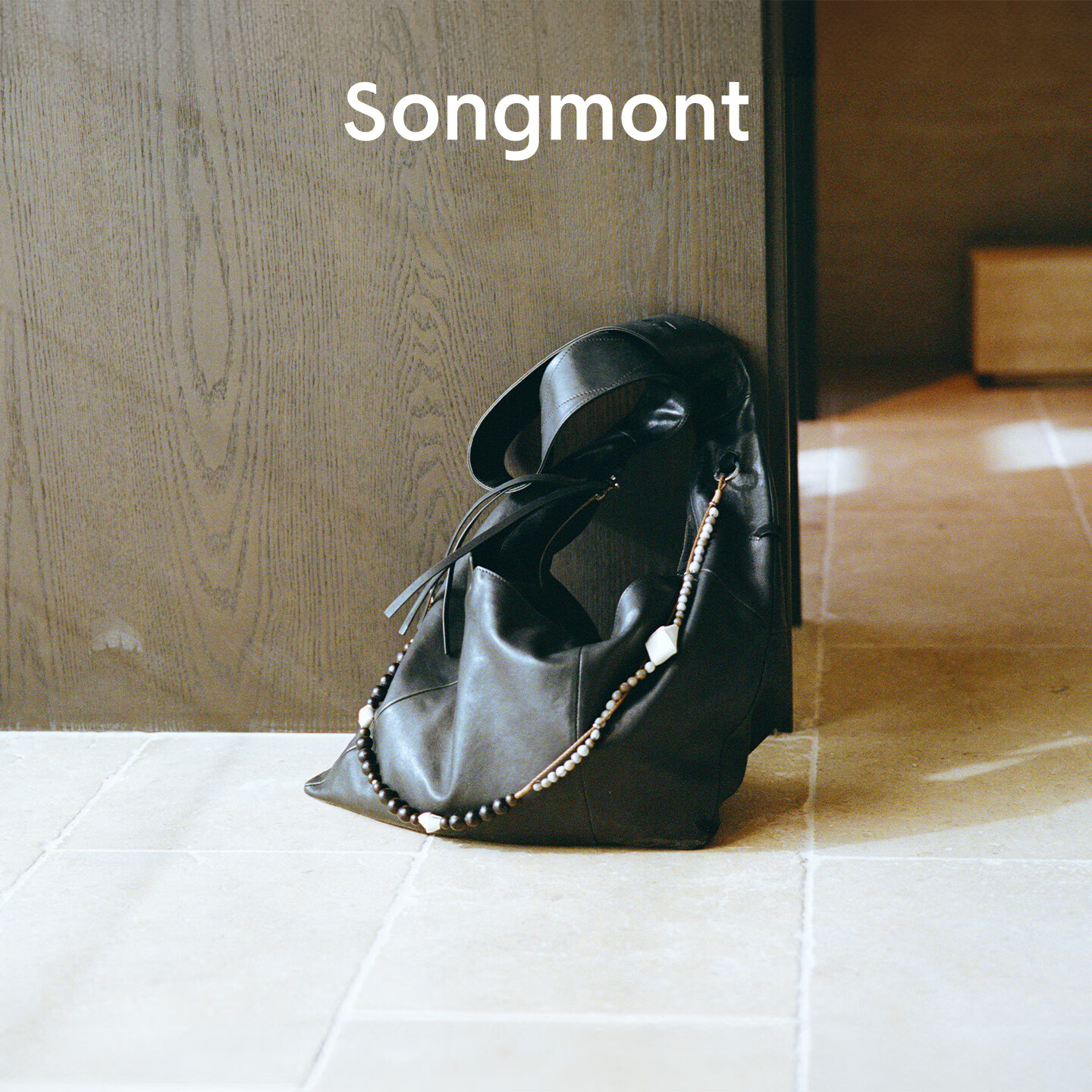 Songmont【蒋奇明联名款】山下有松破壳系列种壳包中性斜跨hobo包 松苔绿Nappa牛皮