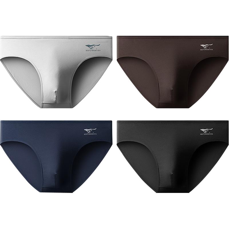 七匹狼男士内裤纯棉无菌男生三角裤大码抗菌裤衩全棉裤头短裤男款