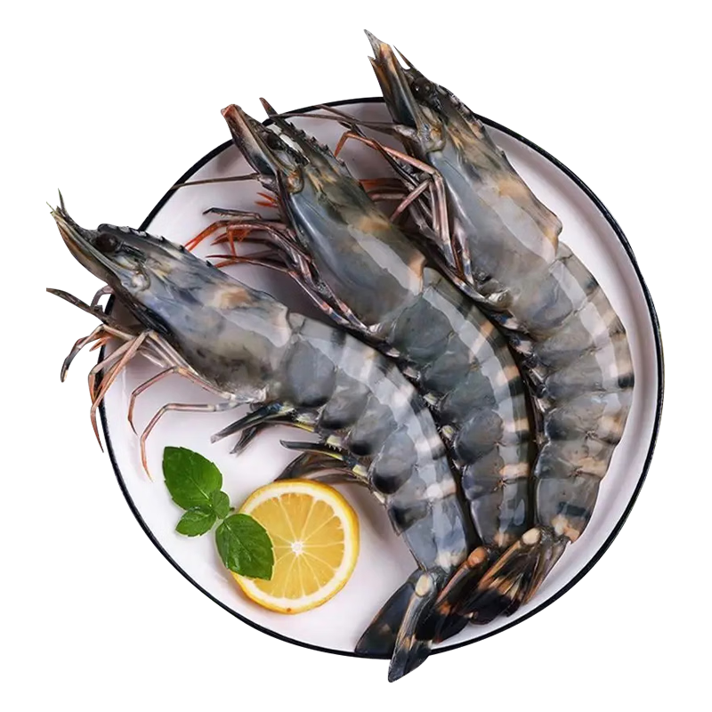 卖鱼郎先生 国产活冻黑虎虾 净重1kg 30-40只/盒 盐冻单冻生鲜 虾类 烧烤大虾