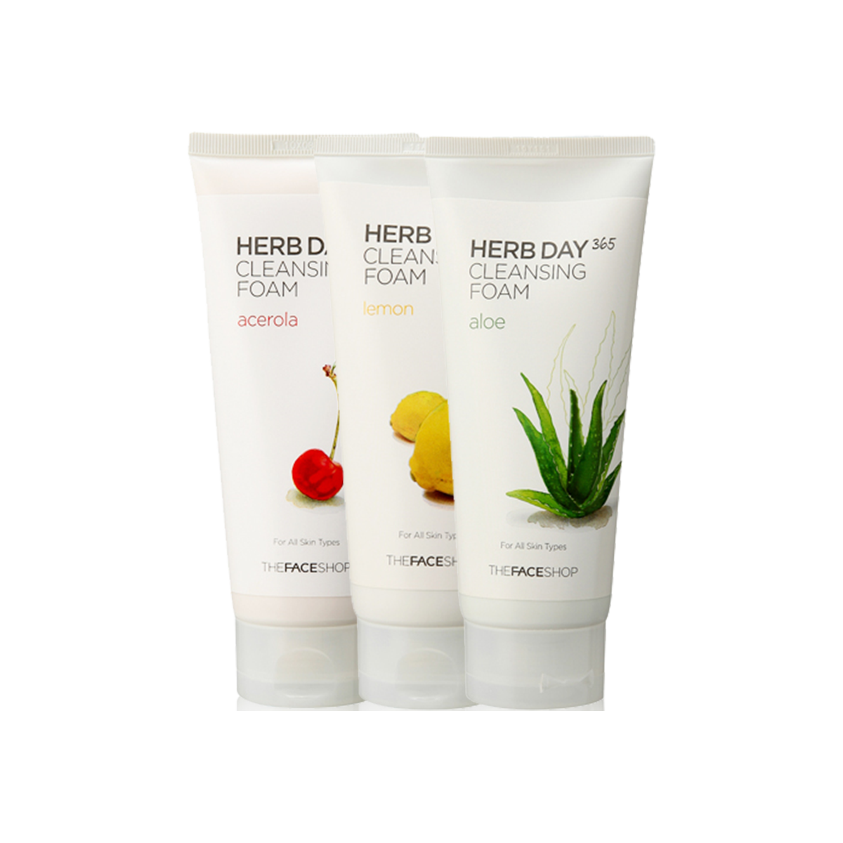 THE FACE SHOP 3支草本洗面奶洁面乳控油温和清洁