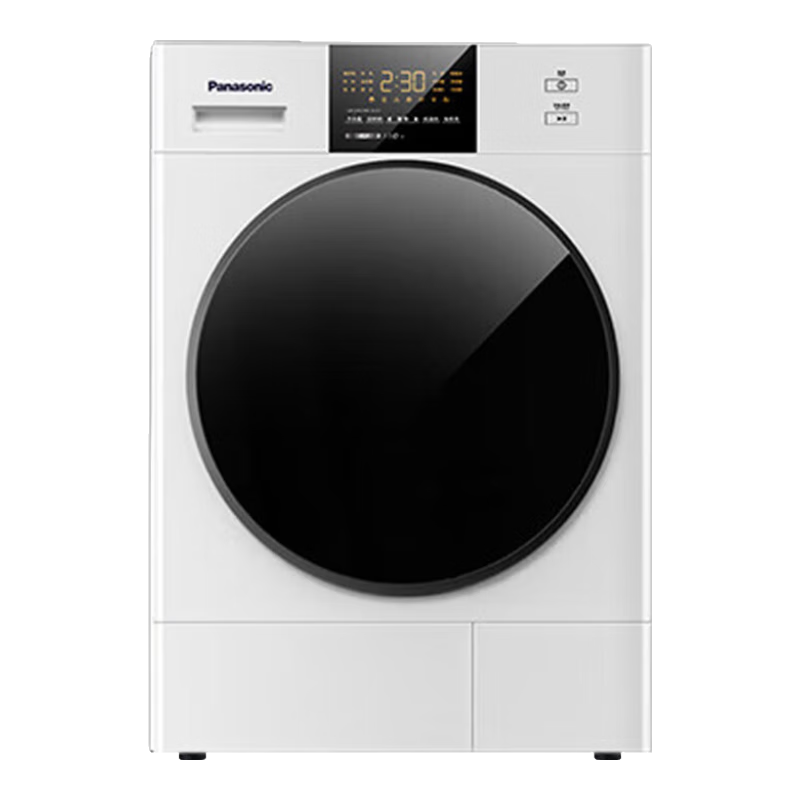 Panasonic 松下 白月光2.0 烘干机 10kg热泵烘干机家用 干衣机 双转子变频 线屑过滤 免熨烫 精准控温