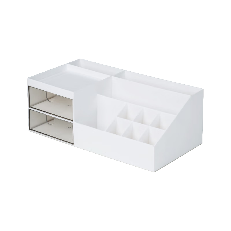 京东京造 办公用品储物盒 化妆品收纳盒 小物件桌面收纳笔筒 1个装 【赠贴纸】多功能收纳