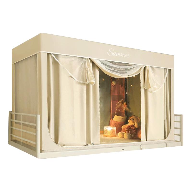 宿舍遮光上铺床帘蚊帐一体式大寝室单人加厚窗帘三开门90