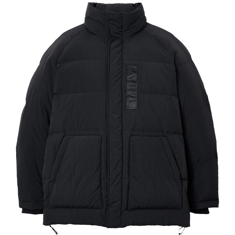 杰克·琼斯（JACK&JONES）【AT系列】冬季新款百搭立领宽松羽绒服户外防泼水外套225412036 E43纯黑色 2XL （190）
