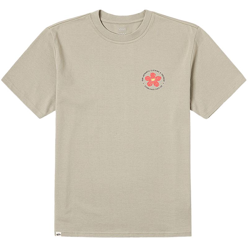 VANS范斯 女子纯棉短袖T恤花朵印花舒适圆领 白色 XL