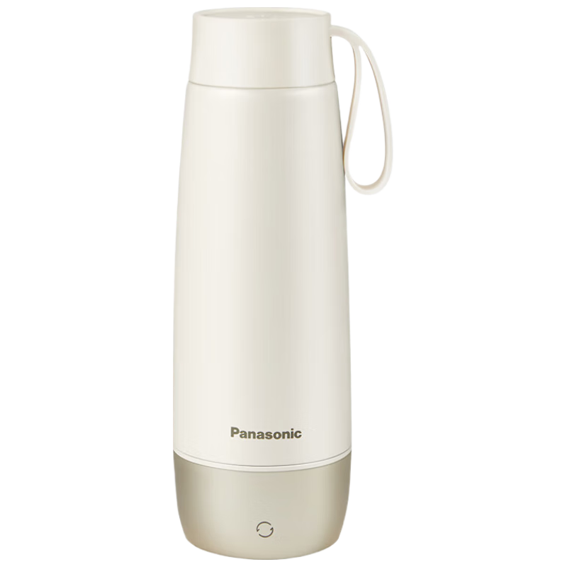 松下电热水杯加热杯热水壶保温烧水杯300ml迷你便携式 旅行出差 智能恒温316L不锈钢 NC-C21S-C 米白色