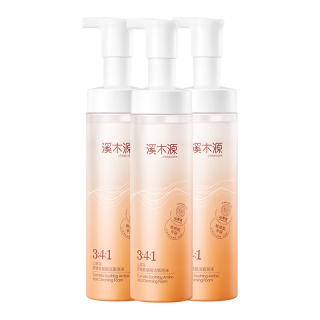 溪木源 山茶花氨基酸洁面泡沫男女洗面奶 150mlx3