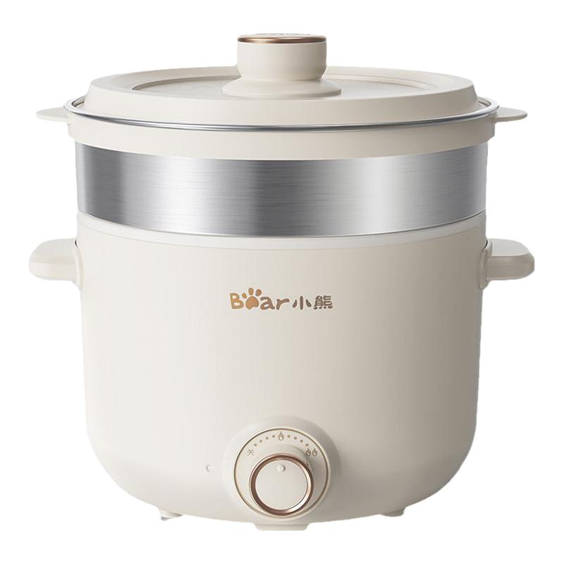 小熊电煮锅家用宿舍多功能蒸煮一体煮面锅小型电火锅1一2人食
