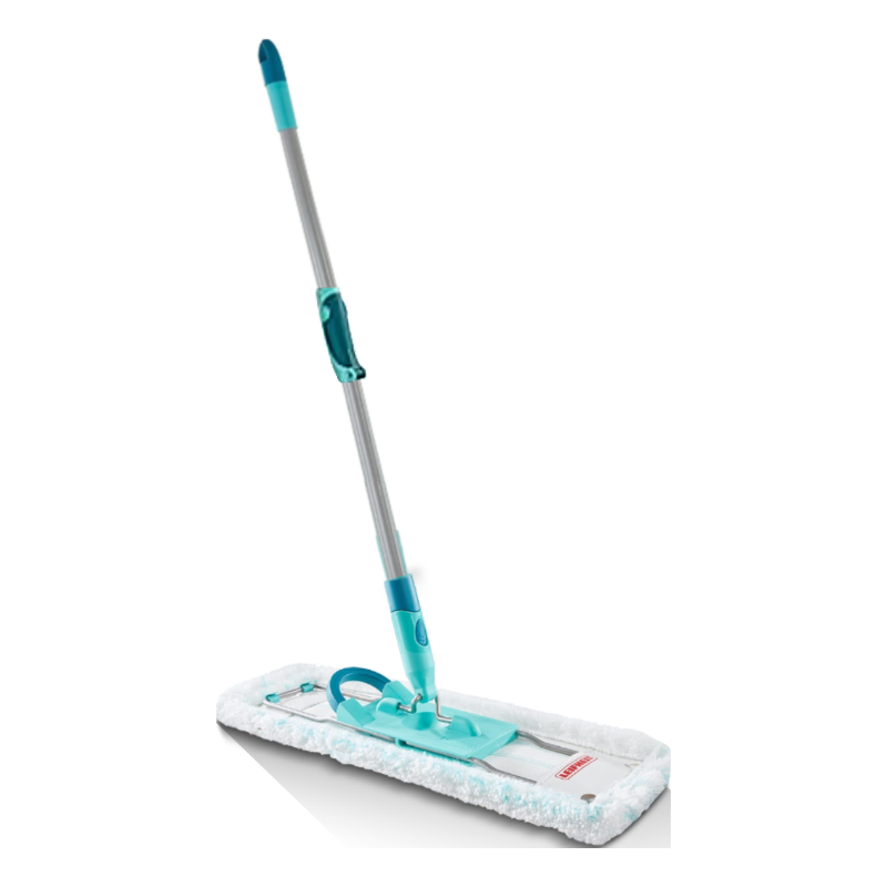 Leifheit德国拖把套装家用一拖净拖地免手洗平板拖把干湿两用懒人墩布 碳钢伸缩杆平板拖把55049-超耐用