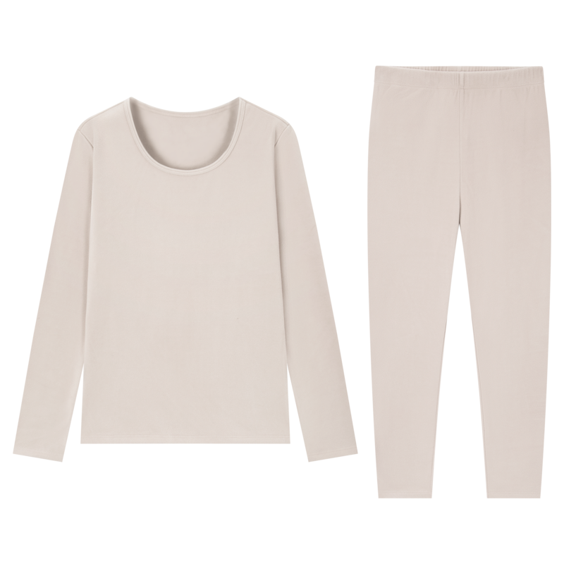 森马 Semir秋季保暖内衣女休闲时尚舒适简约内搭磨毛打底秋衣秋裤套装女