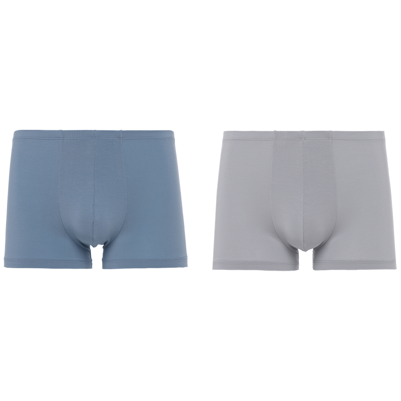 【莫代尔2件包 简约纯色】智选两件包包腰平角裤男士内裤