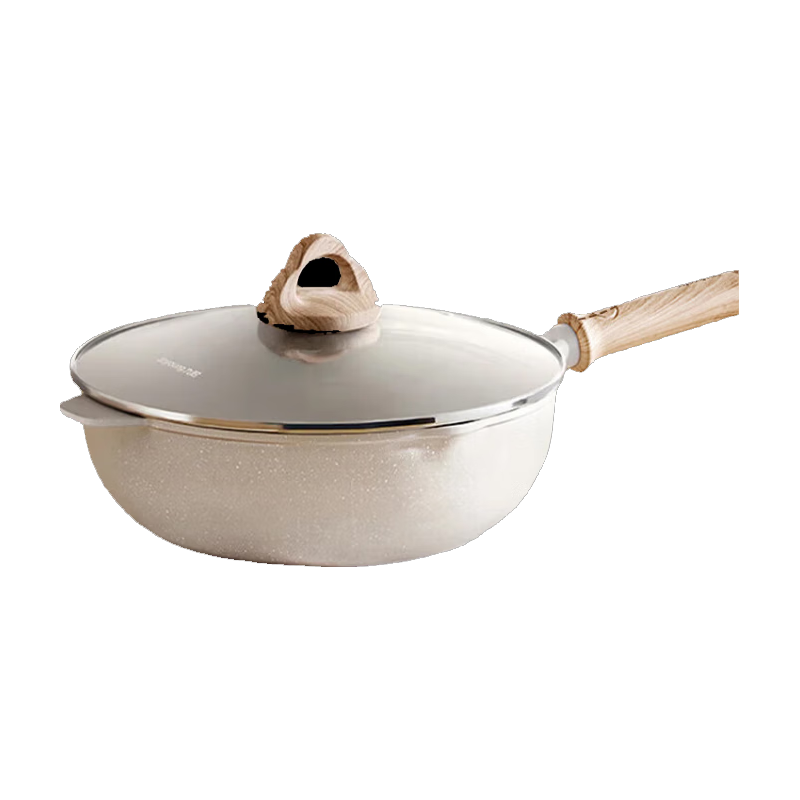 九阳（Joyoung）炒锅不粘锅轻量化麦饭石色家用炒菜锅电磁炉燃气灶通用锅具30cm
