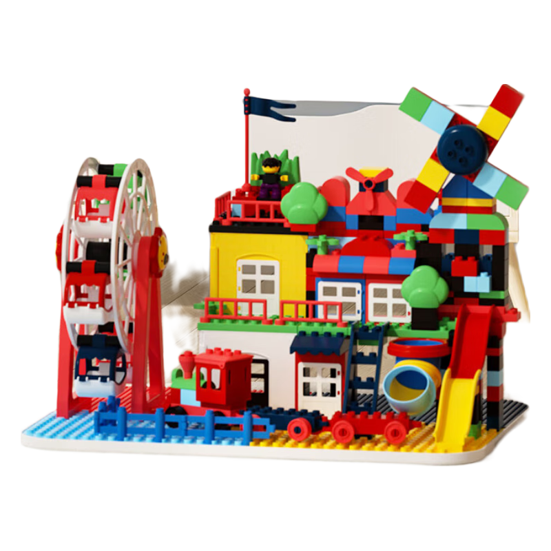 曼龙儿童积木拼装趣味玩具开动脑筋拼接大颗粒积木 积木-338颗粒 丛林总动员