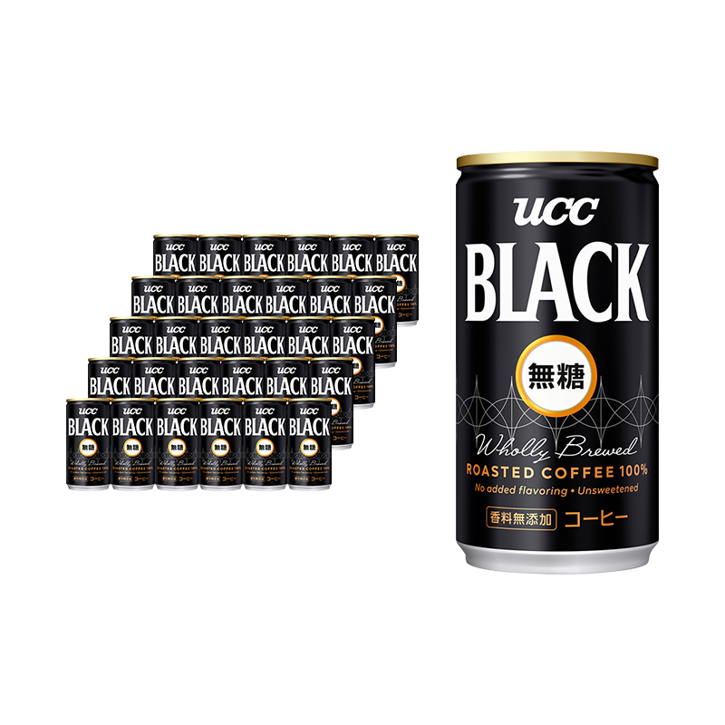 UCC 悠诗诗 无糖黑咖啡饮料 185ml*30罐