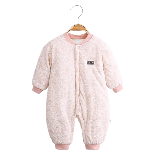 婧麒（JOYNCLEON）婴儿连体衣新生儿衣服秋冬保暖夹棉哈衣满月宝宝内衣纯棉连体衣