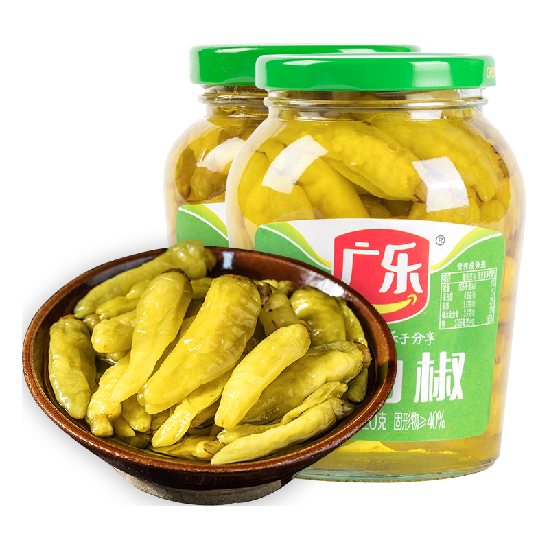 广乐小米辣泡椒水四川特产自制野山椒剁椒泡菜泡凤爪炒菜420g*2瓶
