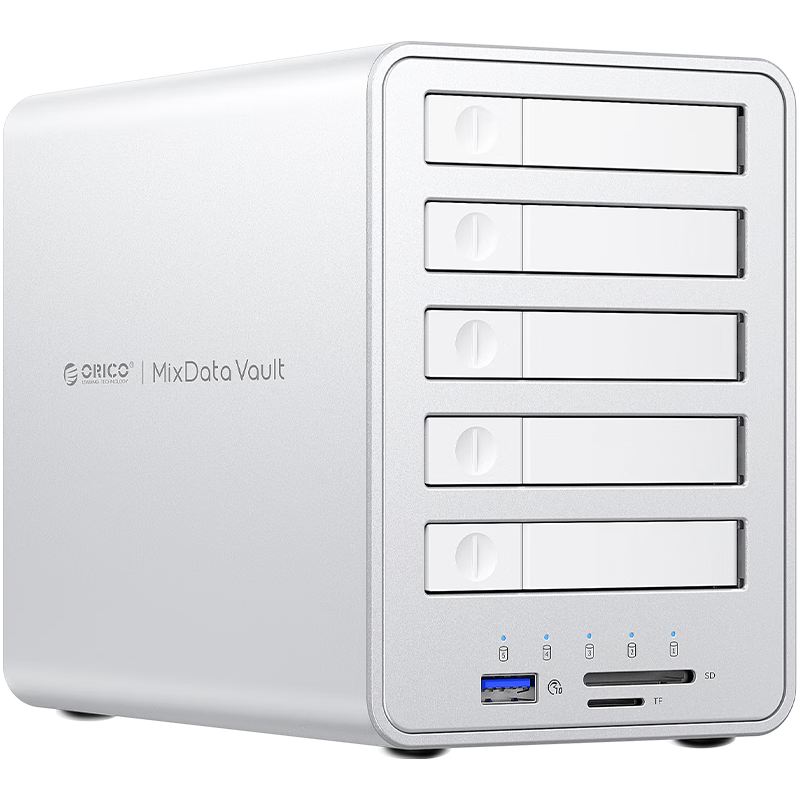 奥睿科（ORICO）全闪磁盘阵列硬盘柜五盘位2.5英寸HDD/SSD机械硬盘固态硬盘笼10Gbps移动外置盒子raid-8858RC3