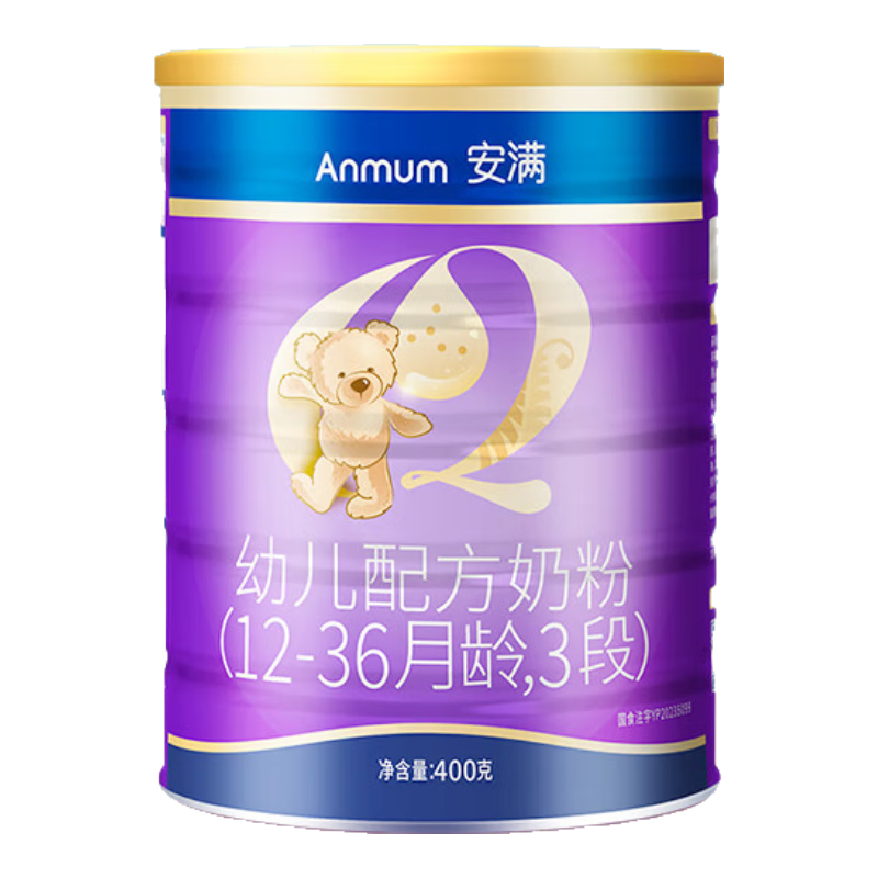 安满满儿幼儿配方奶粉3段（12-36月龄幼儿）400g 益生元组合连动配方 3段  400g 1罐