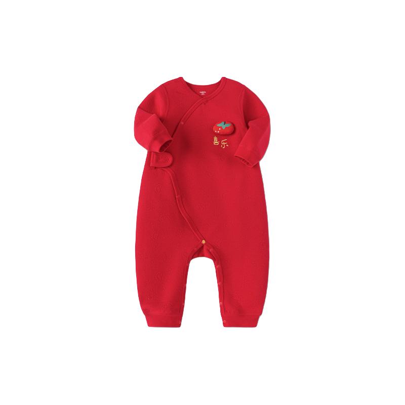 巴拉巴拉婴儿男童连体新生儿宝宝包屁衣女童爬服夹棉2024加厚208424133205
