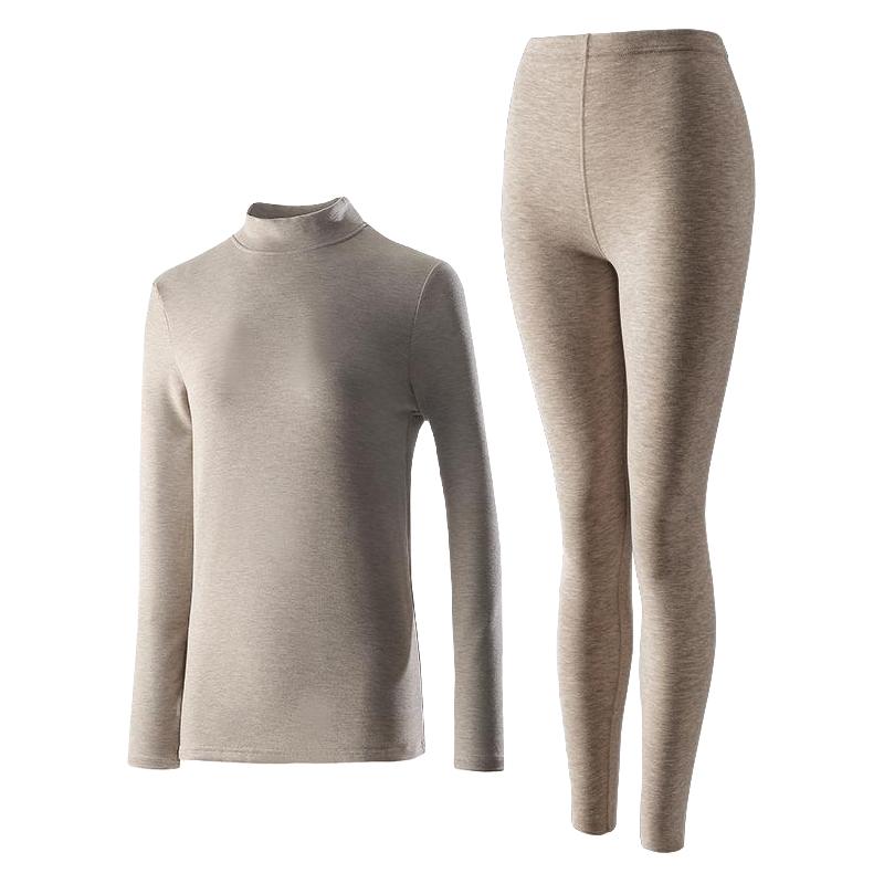 德绒羊绒秋衣秋裤套装女打底中老年爸爸发热保暖内衣棉毛衫冬