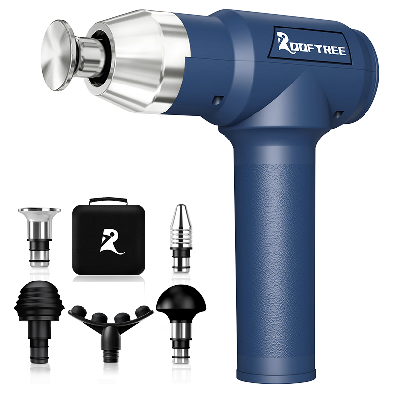 ROOFTREE 筋膜枪专业级理疗长续航大功率运动深层放松大力度肌肉按摩器pro R20专业理疗级-深海蓝
