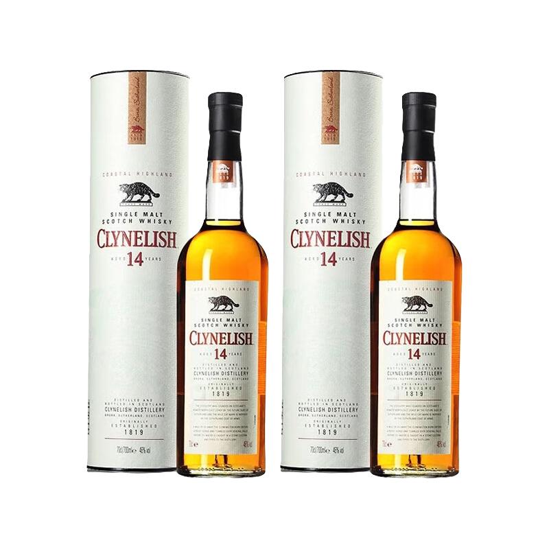 克里尼利基（Clynelish）克里尼利基 Clynelish 单一麦芽苏格兰威士忌 进口洋酒 小猫14 克里尼利基14年 700ml*2瓶