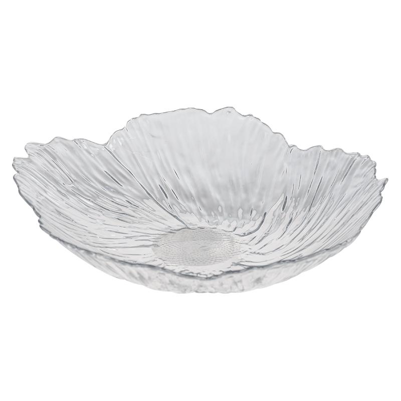 彩致（CAIZHI）水果盘家用客厅轻奢糖果坚果零食干果收纳盘 透明冰纹果盘CZ6855 花瓣形冰纹果盘-透明