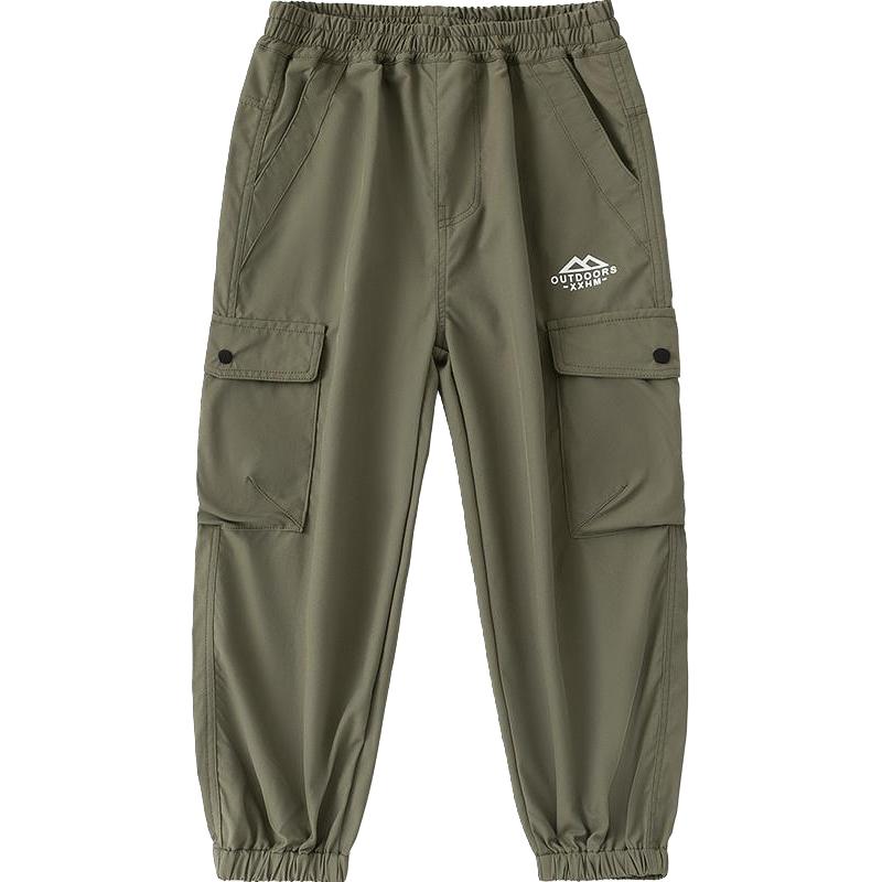 小象汉姆童装男童防水工装裤耐磨春秋长裤儿童休闲裤2025春装