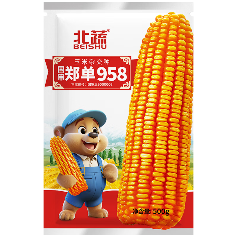北蔬高产玉米种子矮大棒抗旱抗倒郑单958四川杂交包谷 北蔬郑单958玉米种 8斤（2亩地）