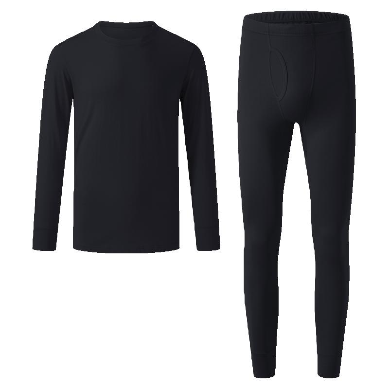 京东京造京东京造秋衣秋裤男士圆领纯棉5A抗菌防螨薄款保暖内衣套装M