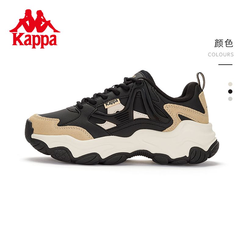 Kappa卡帕背靠背跑鞋女鞋运动鞋女跑步老爹鞋厚底休闲鞋男鞋