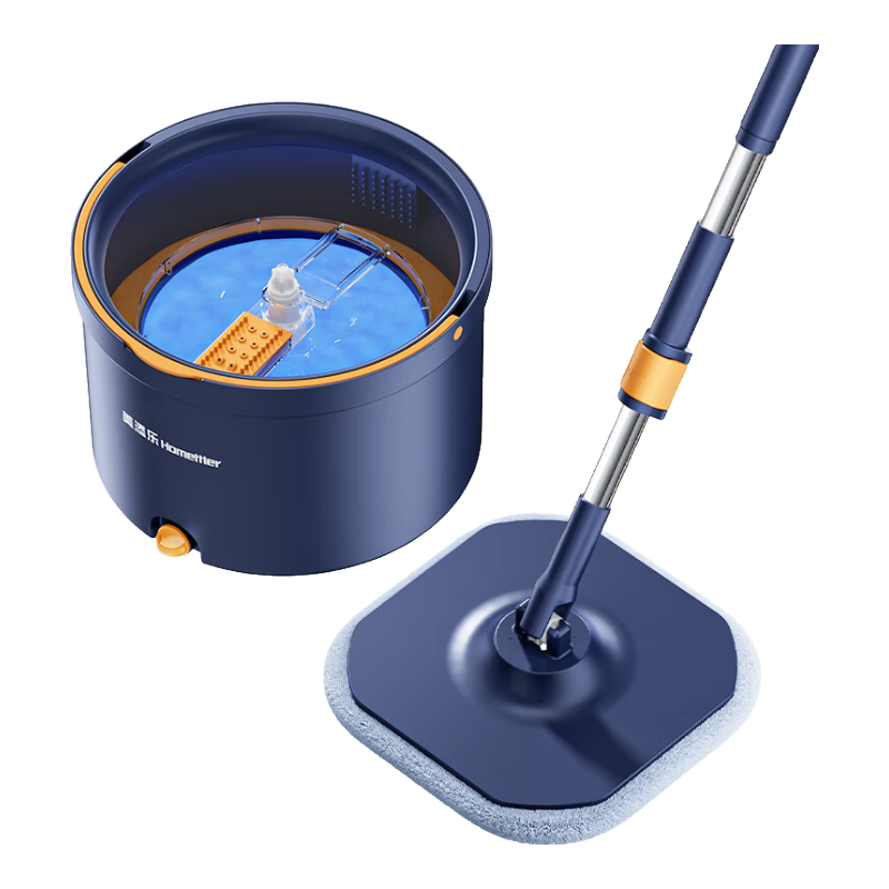 美添乐（HoMettler）拖把净污分离家用一拖净免手洗拖把带桶懒人旋转平板拖地2块拖布