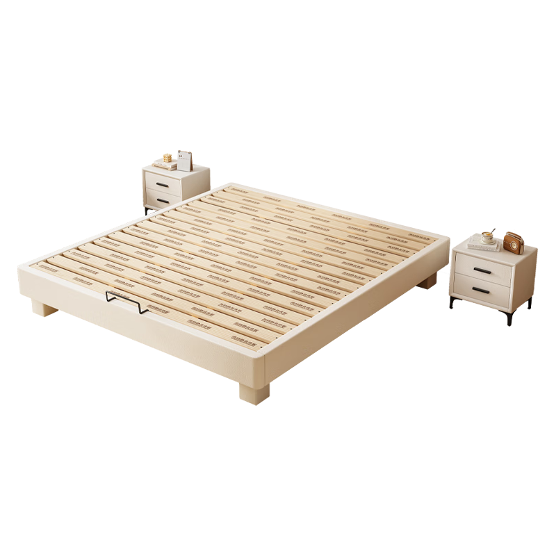 南跃排骨架床架实木无床头床无靠背1.5米2米1.8大小户型榻榻米单双人 实木排骨架床