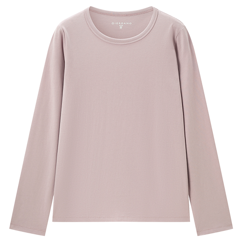 纯棉t恤女上衣春季外穿内搭T恤纯色基础百搭圆领长袖T恤女士