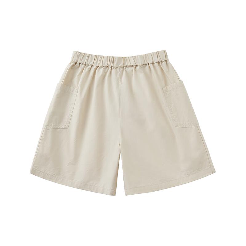 無印良品 /無印良品 MUJI 棉素材 儿童短裤 米白色 130/56A
