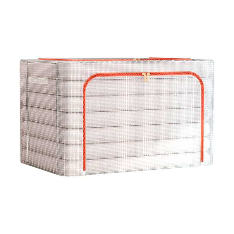 Vilscijon 维简 衣服收纳箱80L大号衣物布艺折叠棉被玩具百纳整理储物箱透明可视