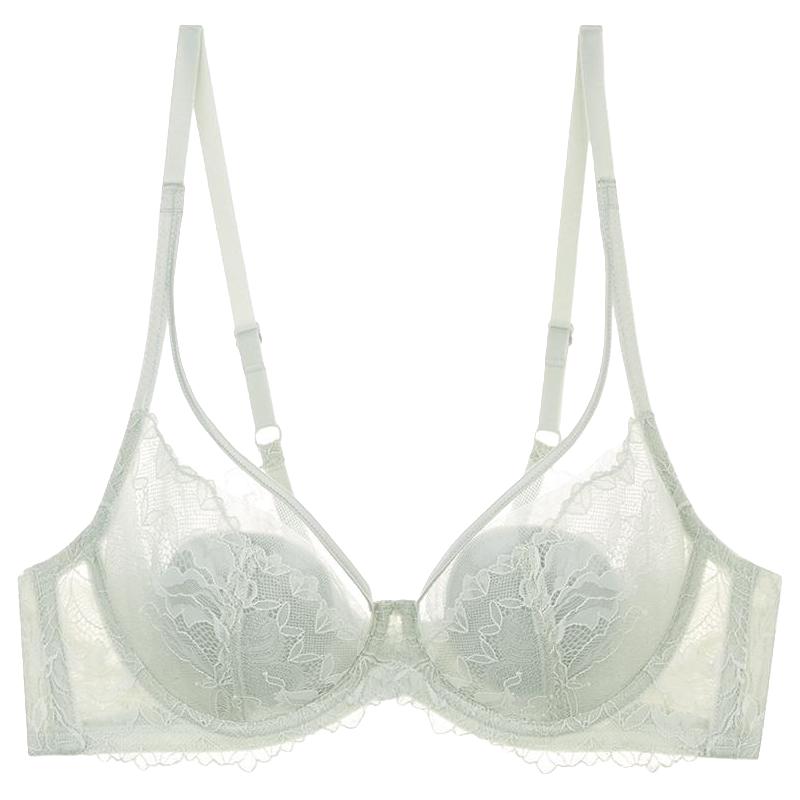 夏娃的诱惑内衣女夏季薄款软钢圈蕾丝性感文胸大胸显小聚拢防下垂