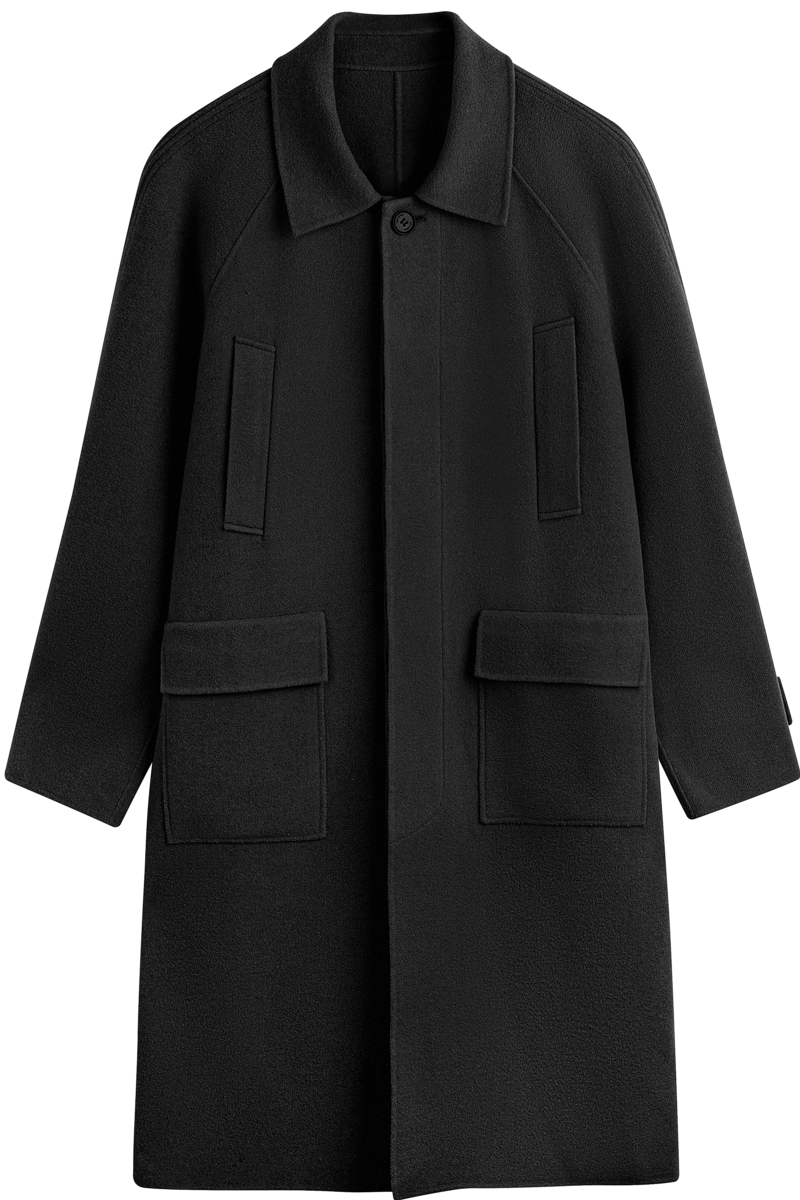 冬季GXG男装明星同款简约通勤质感保暖羊毛长款大衣外套男